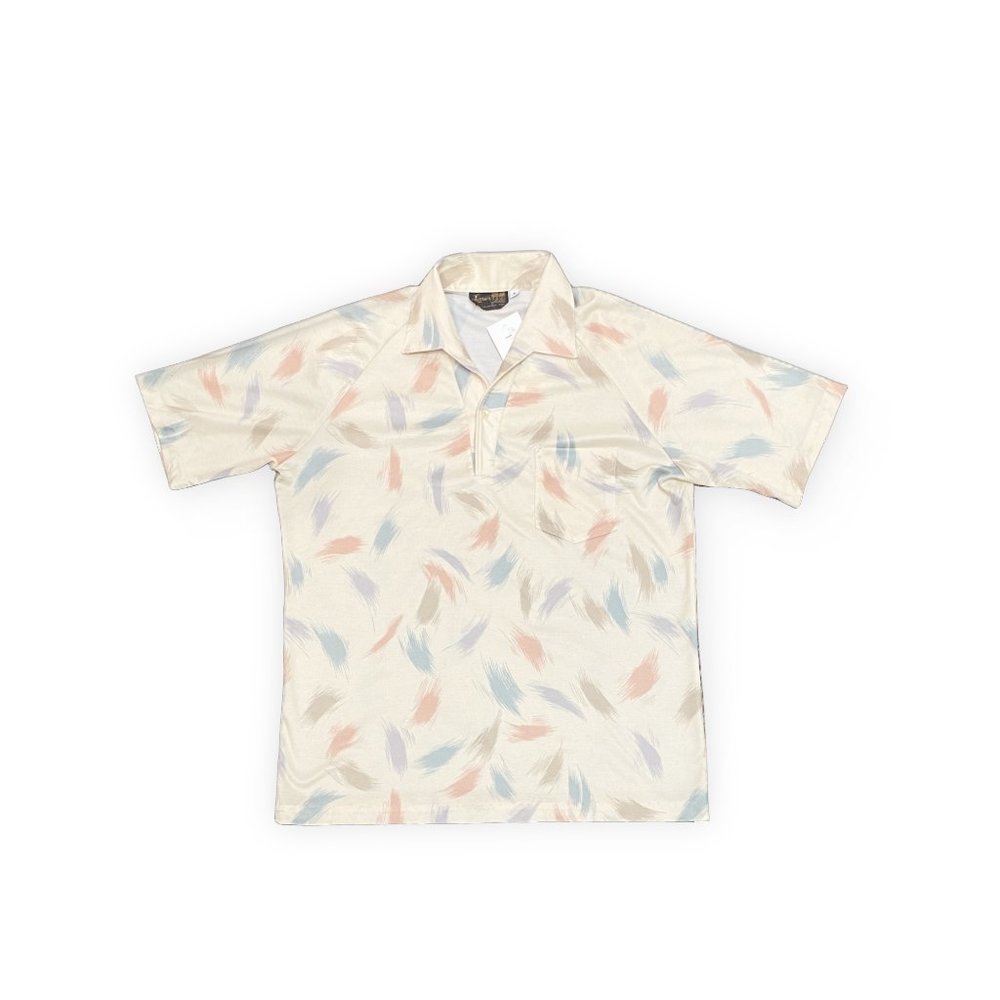 L - Vintage Patterned Hawaiian Polo